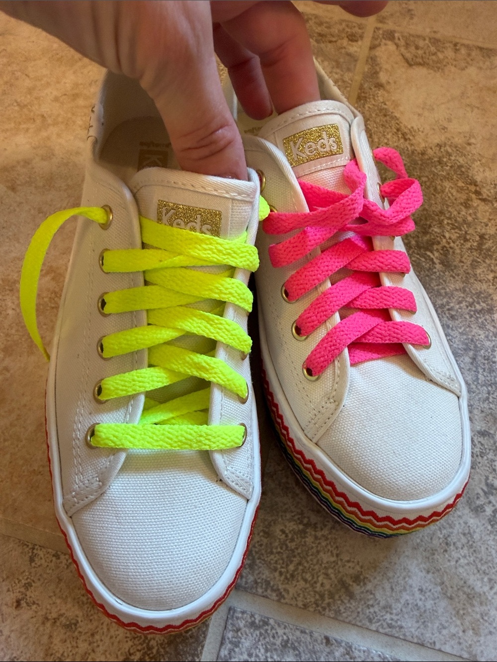 Rainbow Keds size 6 worn once!